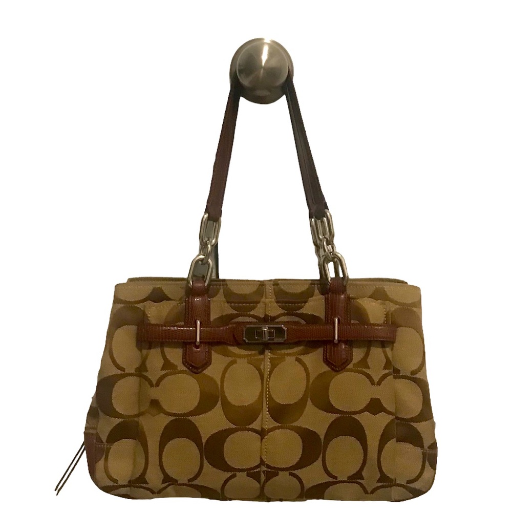 Coach Shoulder Satchel Bag Brown Tan No. D1273-17806M